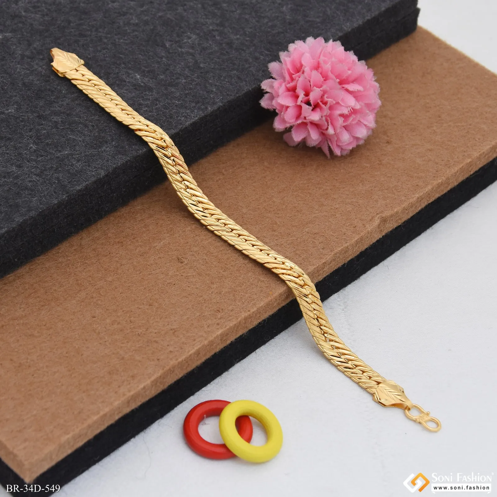1 Gram Gold Plated Amazing Design Bracelet for Men - Style D549