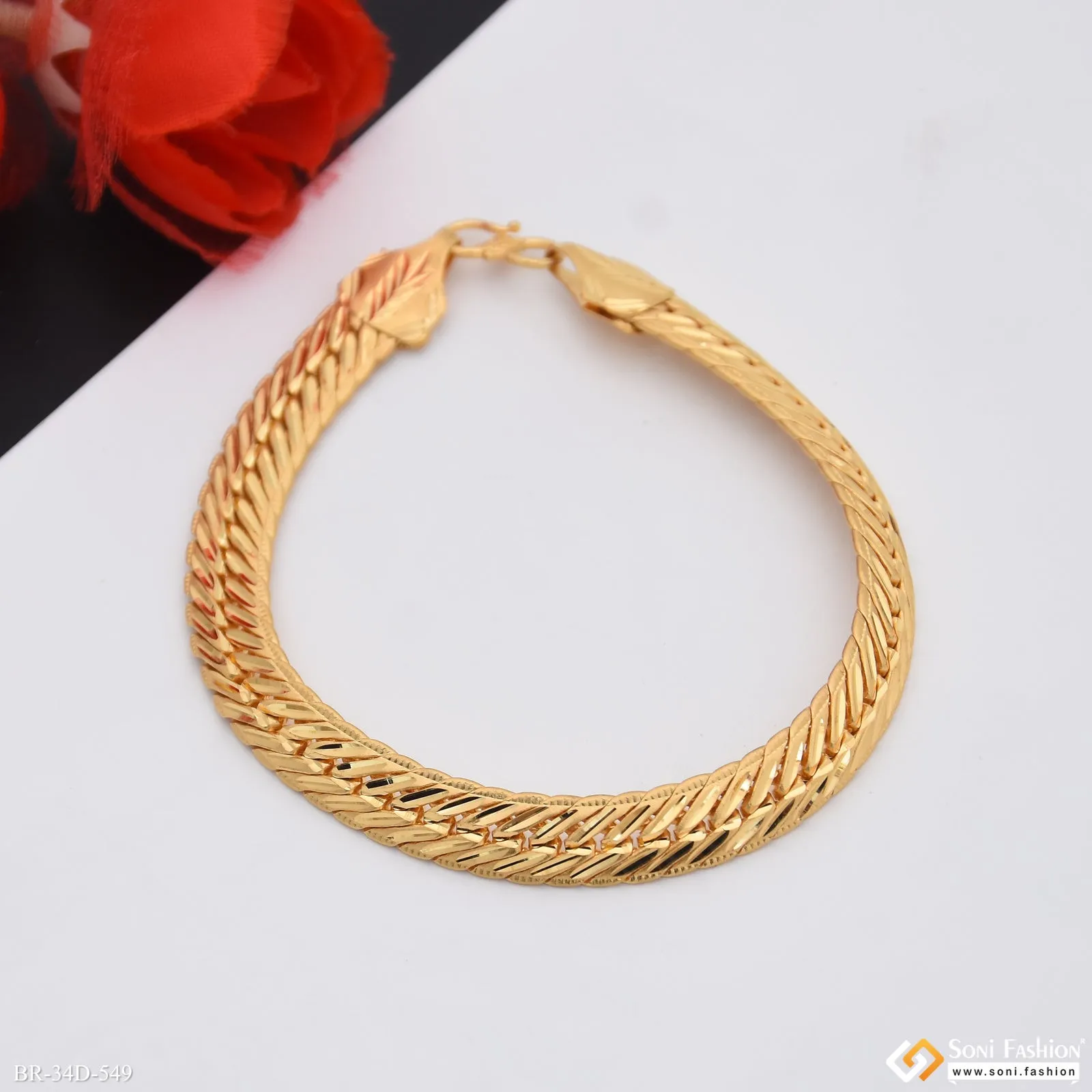 1 Gram Gold Plated Amazing Design Bracelet for Men - Style D549