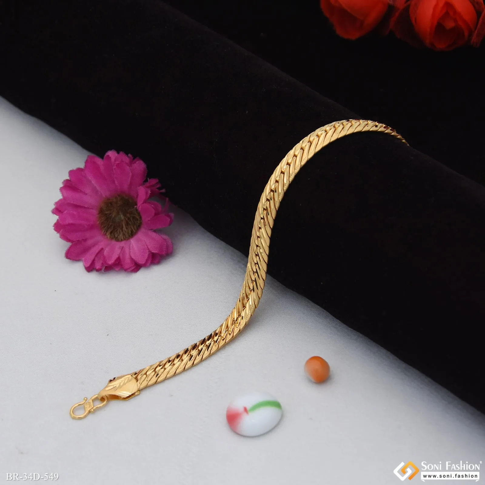 1 Gram Gold Plated Amazing Design Bracelet for Men - Style D549