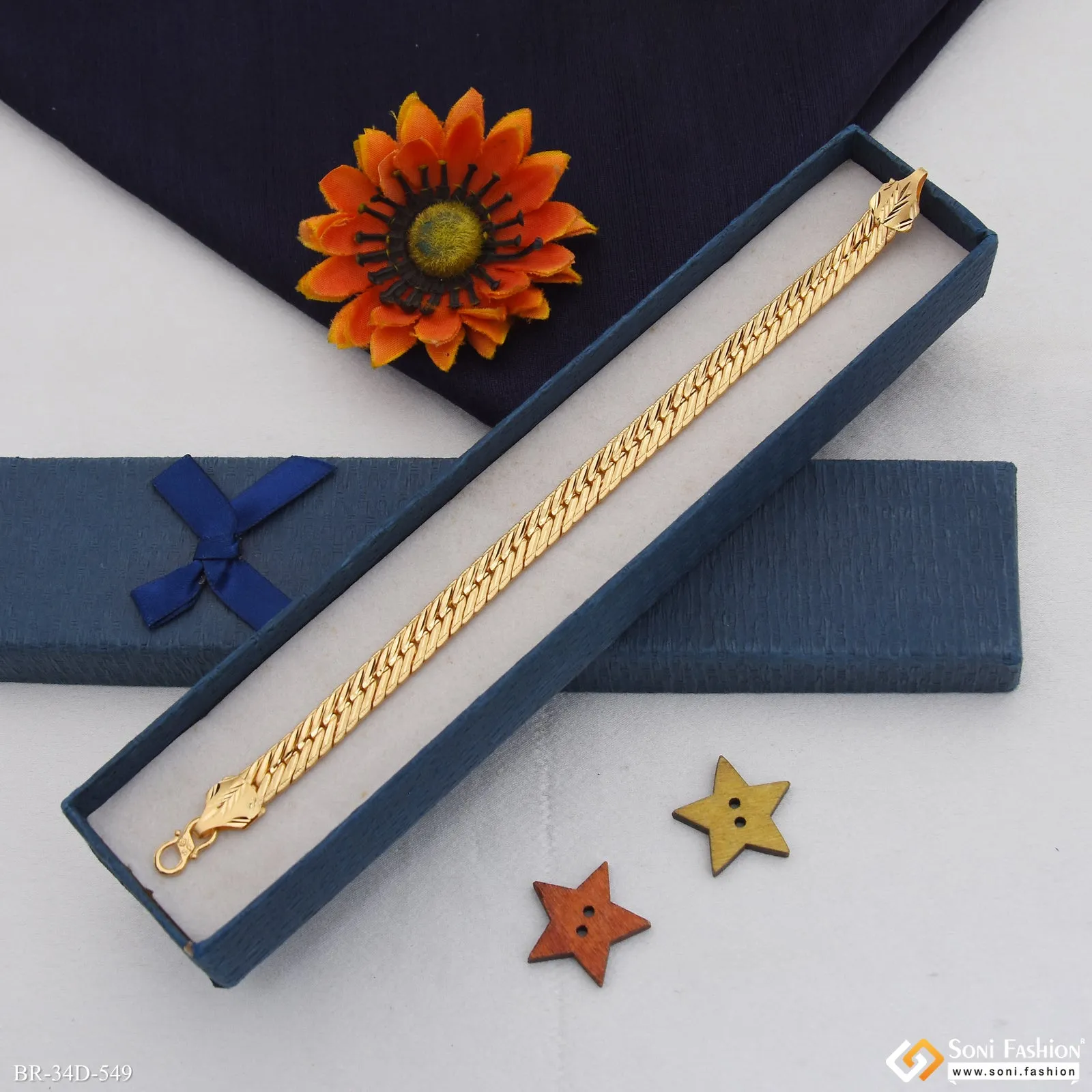 1 Gram Gold Plated Amazing Design Bracelet for Men - Style D549