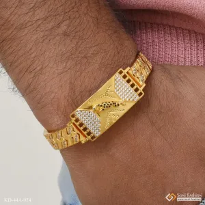 1 Gram Gold Plated jaguar Antique Design Bracelet Kada for Men - Style A954
