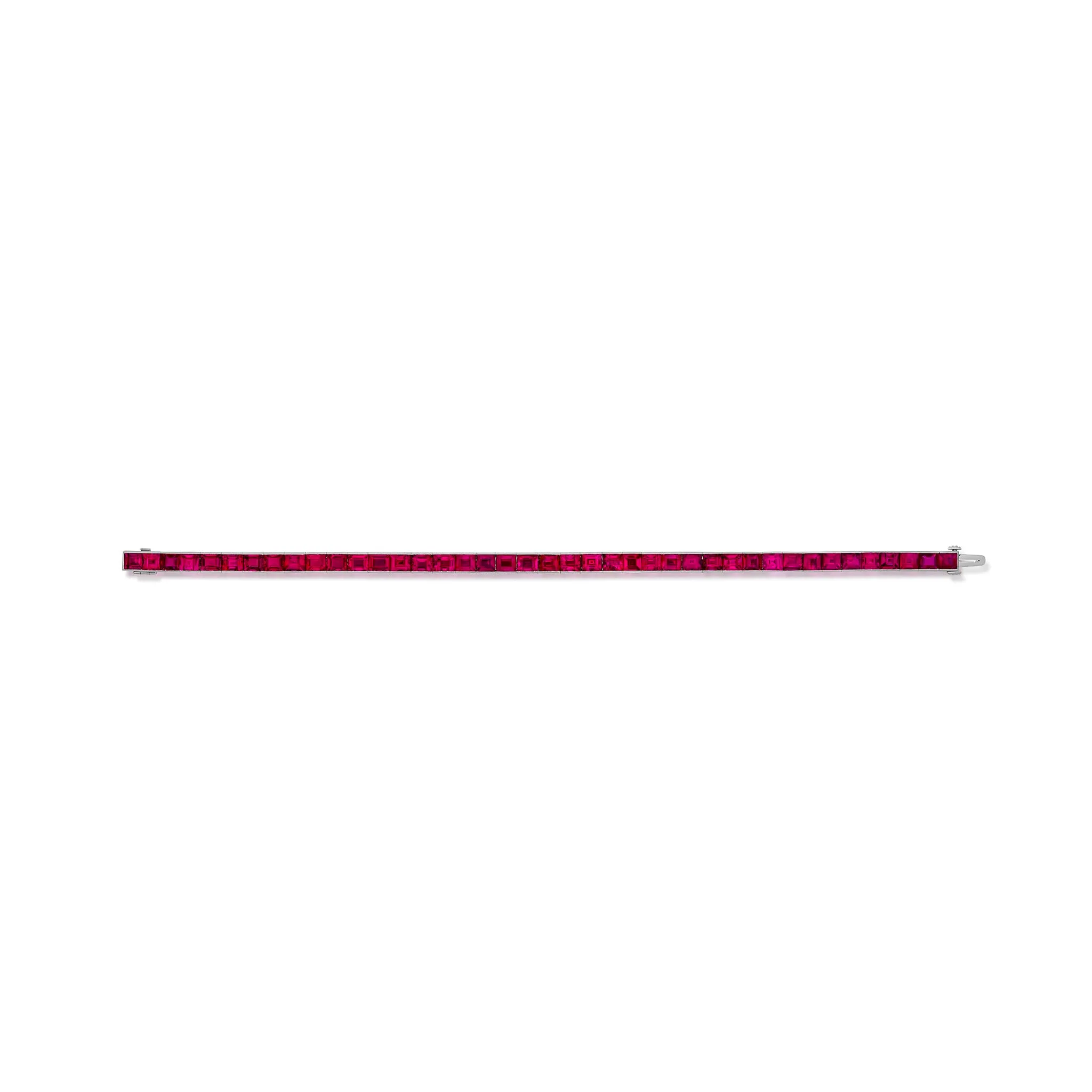14.00 Carat Burmese Ruby Line Bracelet