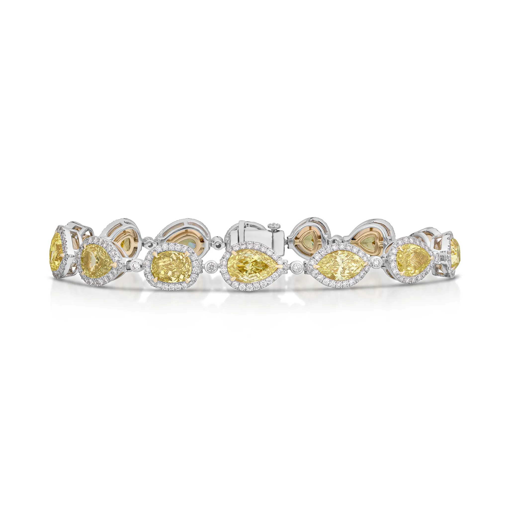 15.24 Carat Yellow Diamond Halo Bracelet