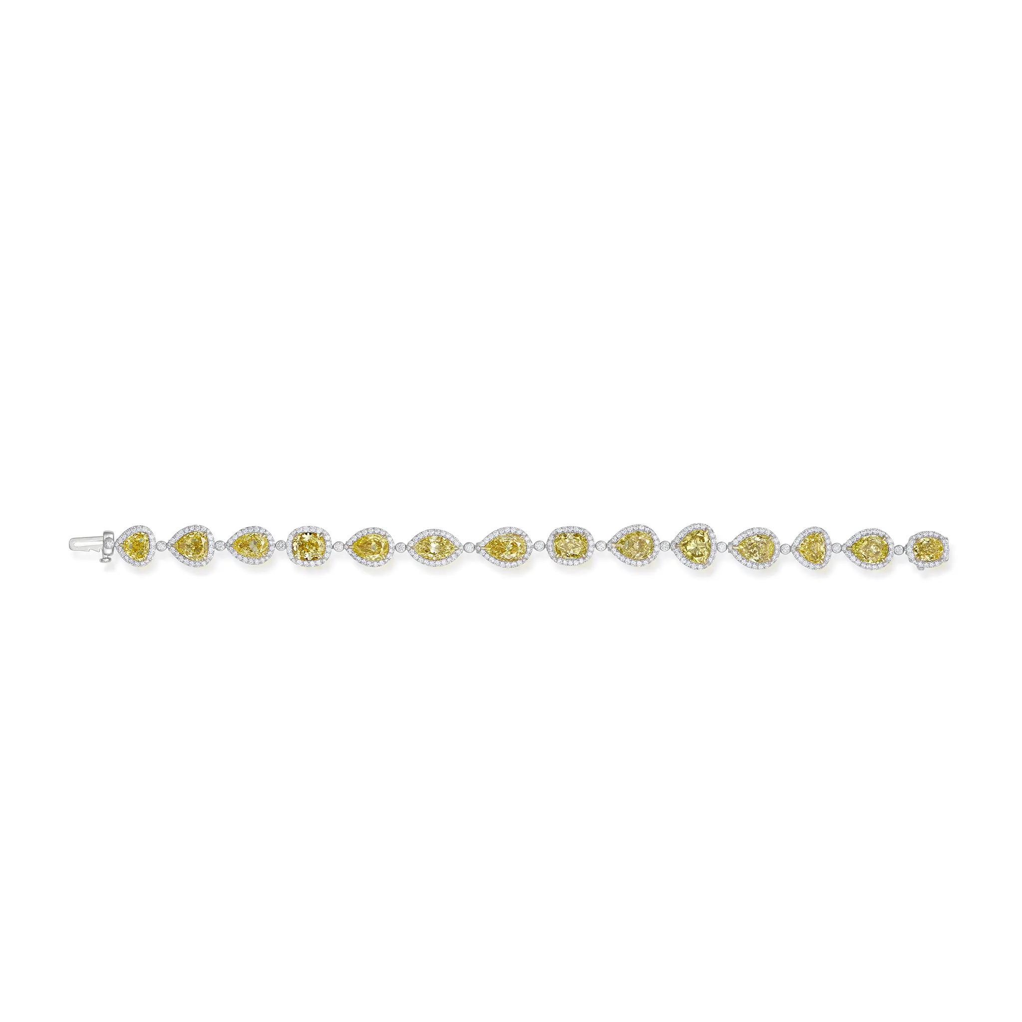 15.24 Carat Yellow Diamond Halo Bracelet
