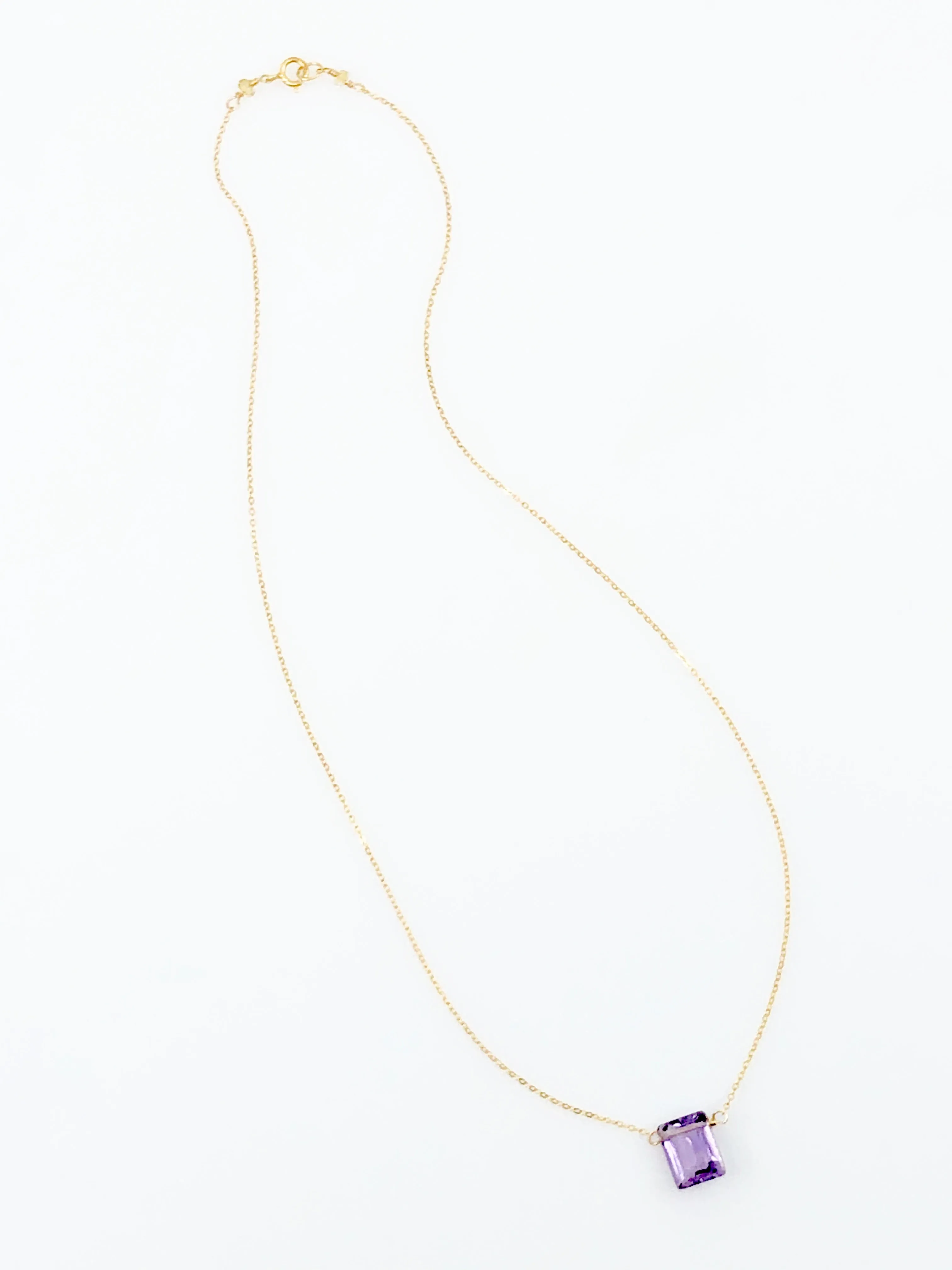 Amethyst Emerald Cut Necklace