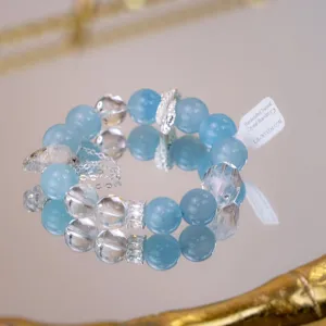 Aquamarine Azeztulite Dragon Knot Bracelet