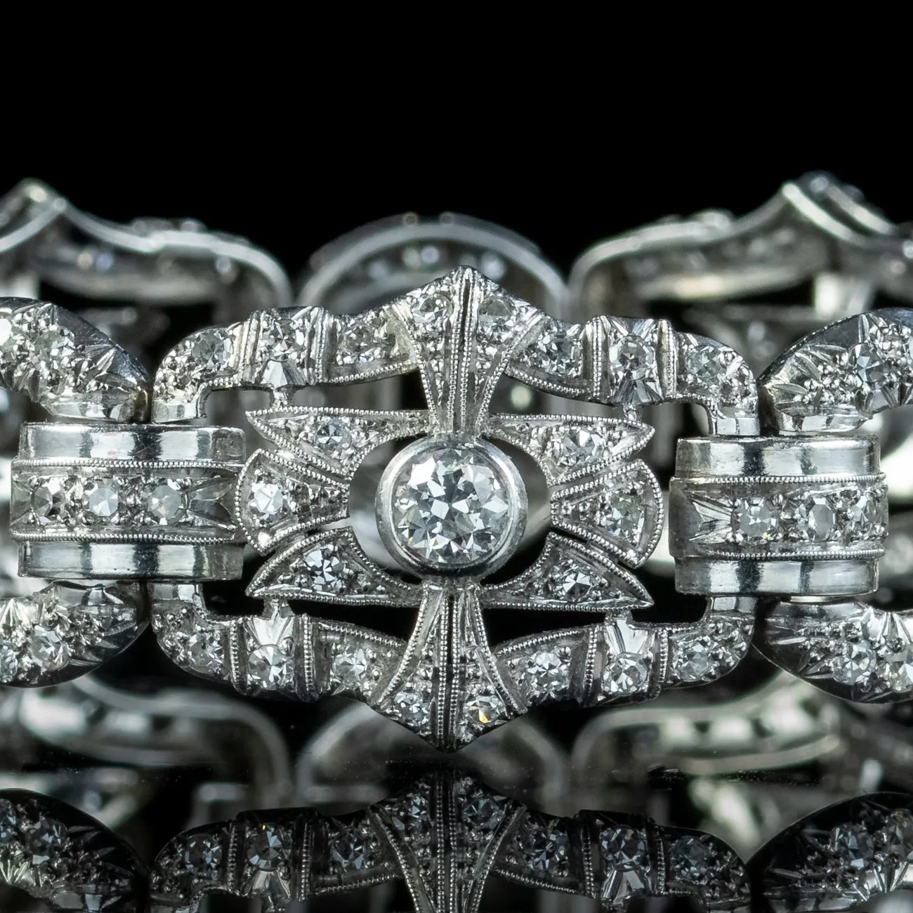 Art Deco Diamond Bracelet Platinum 9ct Of Diamond