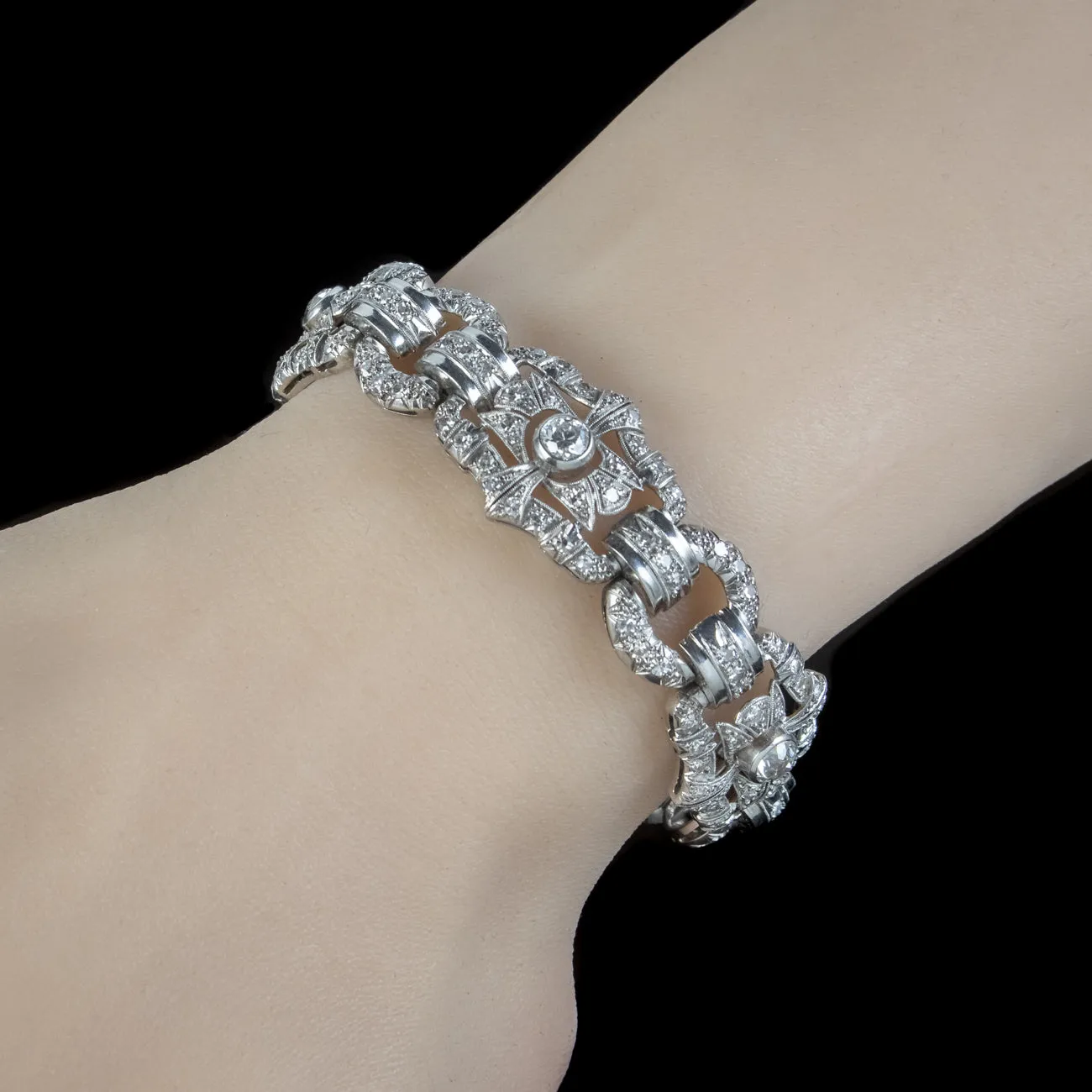 Art Deco Diamond Bracelet Platinum 9ct Of Diamond