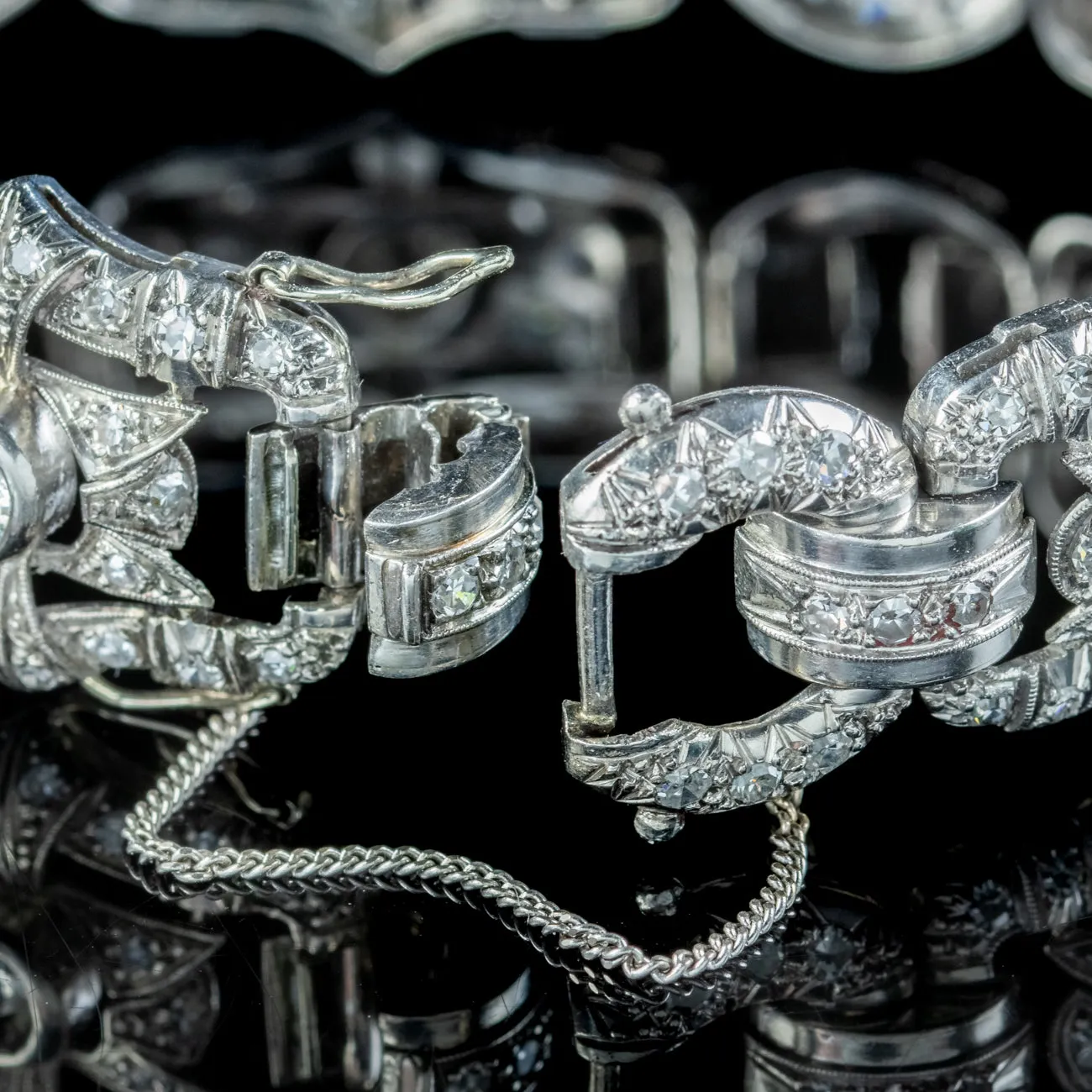 Art Deco Diamond Bracelet Platinum 9ct Of Diamond