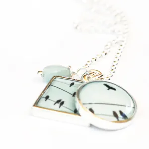 Birds on a Wire Necklace