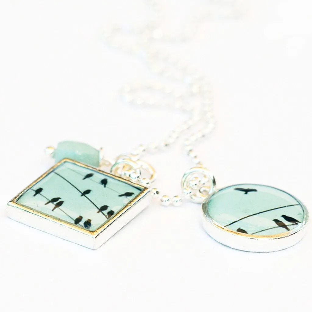Birds on a Wire Necklace
