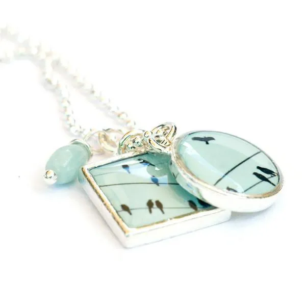 Birds on a Wire Necklace