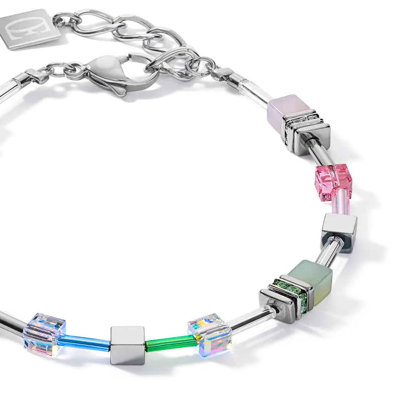 Bracelet GeoCUBE® Multitask 4-in-1 summer multi pastel-silver