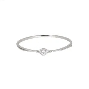 Circular Crossover Sterling Silver Bangle