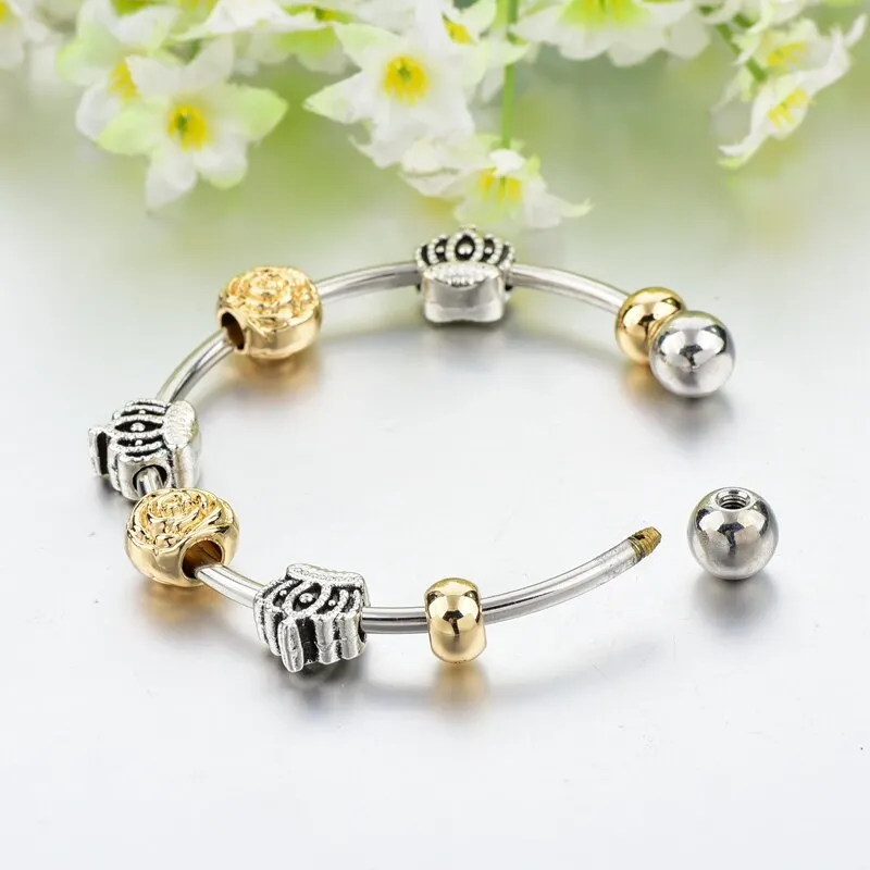 Crown Cuff Bracelets Bangles for Women Carter Love Flower Bracelets DIY Jewelry