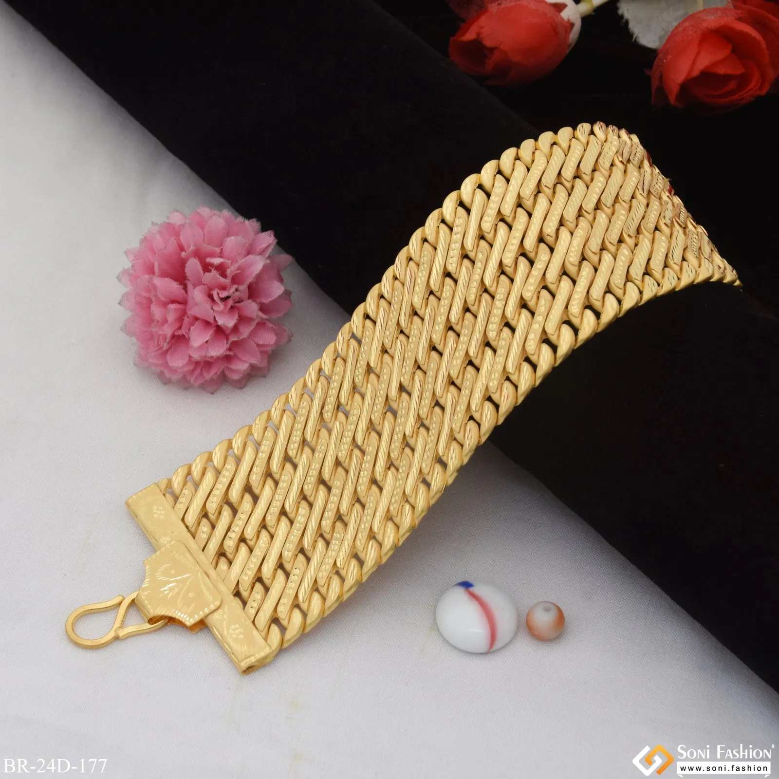 Designer Design Best Quality Gold Plated Pokal Bracelet for Men - Style D177