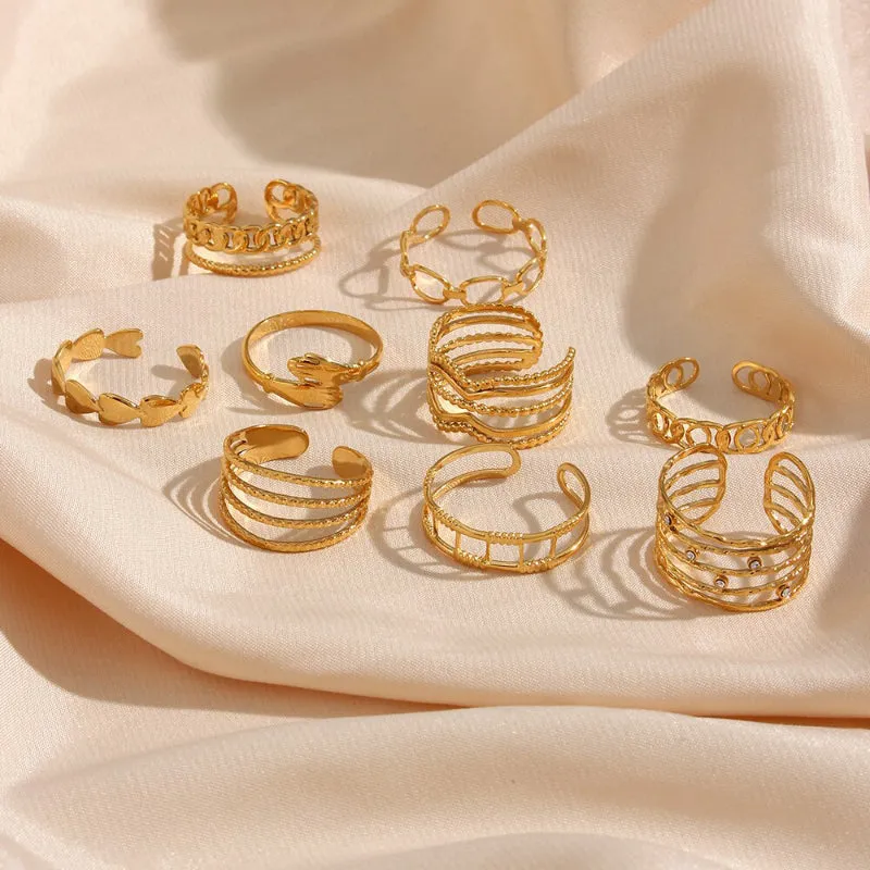 Fancy Bohemian Open Adjustable and Stackable Rings