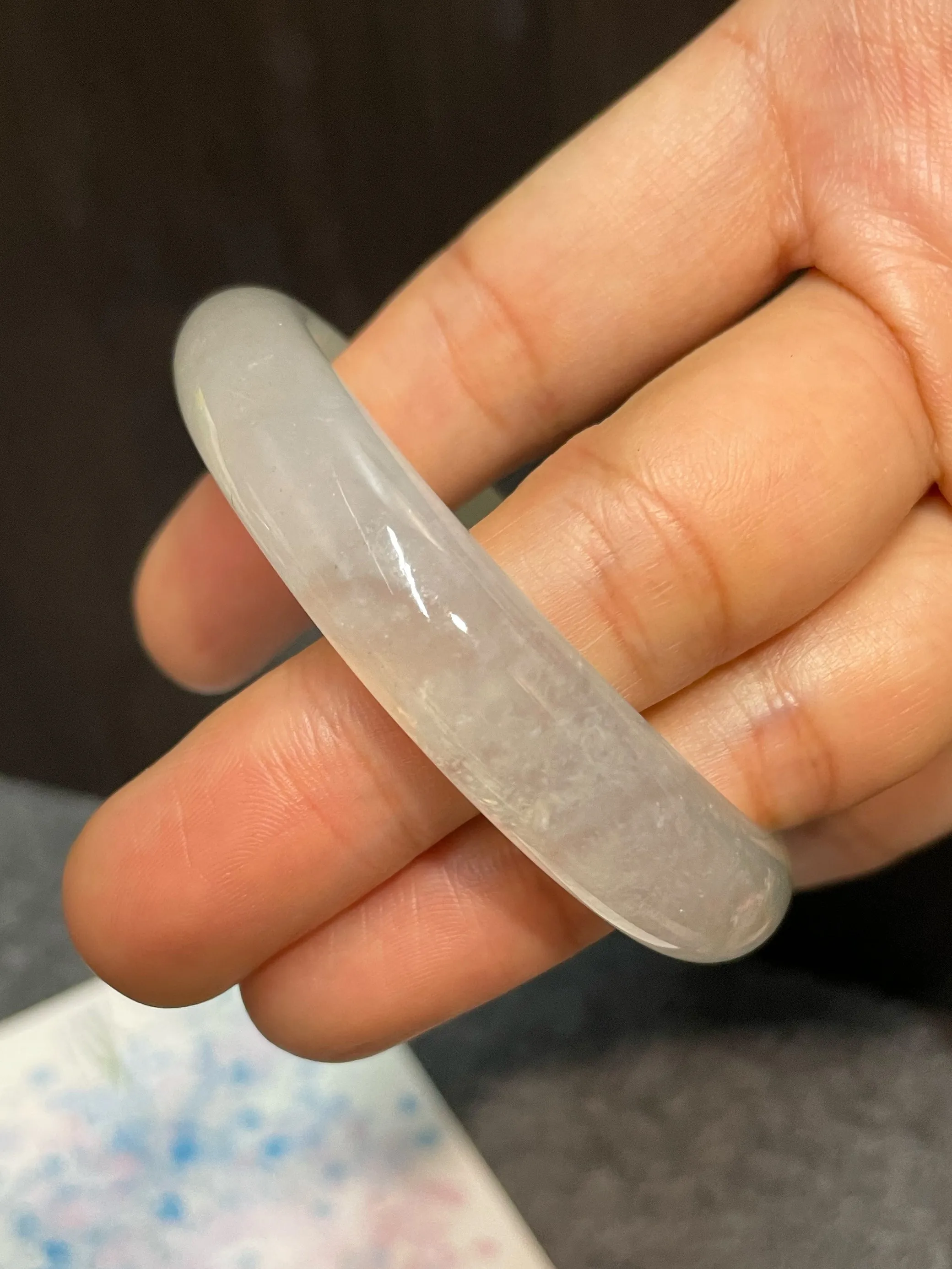 Icy Jadeite Bangle | 54mm (NJBA016)