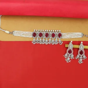 Manish Malhotra Inspired Choker Zircon/AD Necklace Set 11892-69