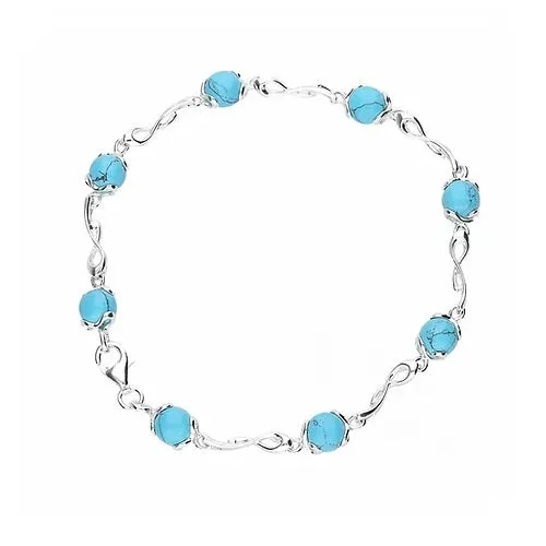 MILENA Bracelet Silver and Turquoise Elegant