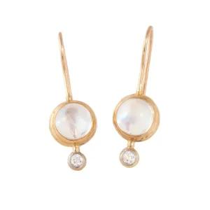 Moonstone & Diamond Earrings