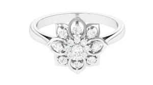 Natural Diamond Flower Cocktail Ring