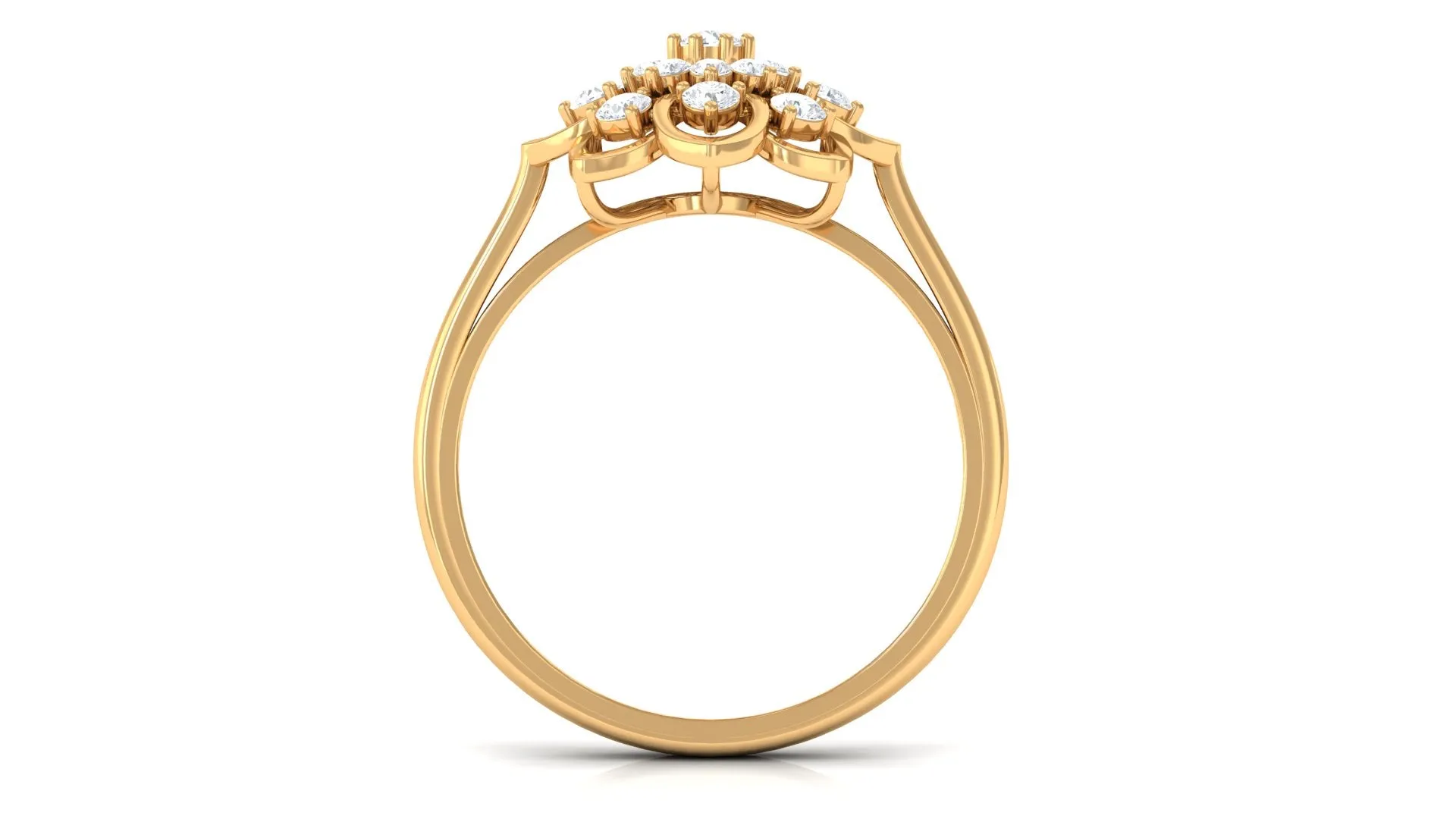 Natural Diamond Flower Cocktail Ring