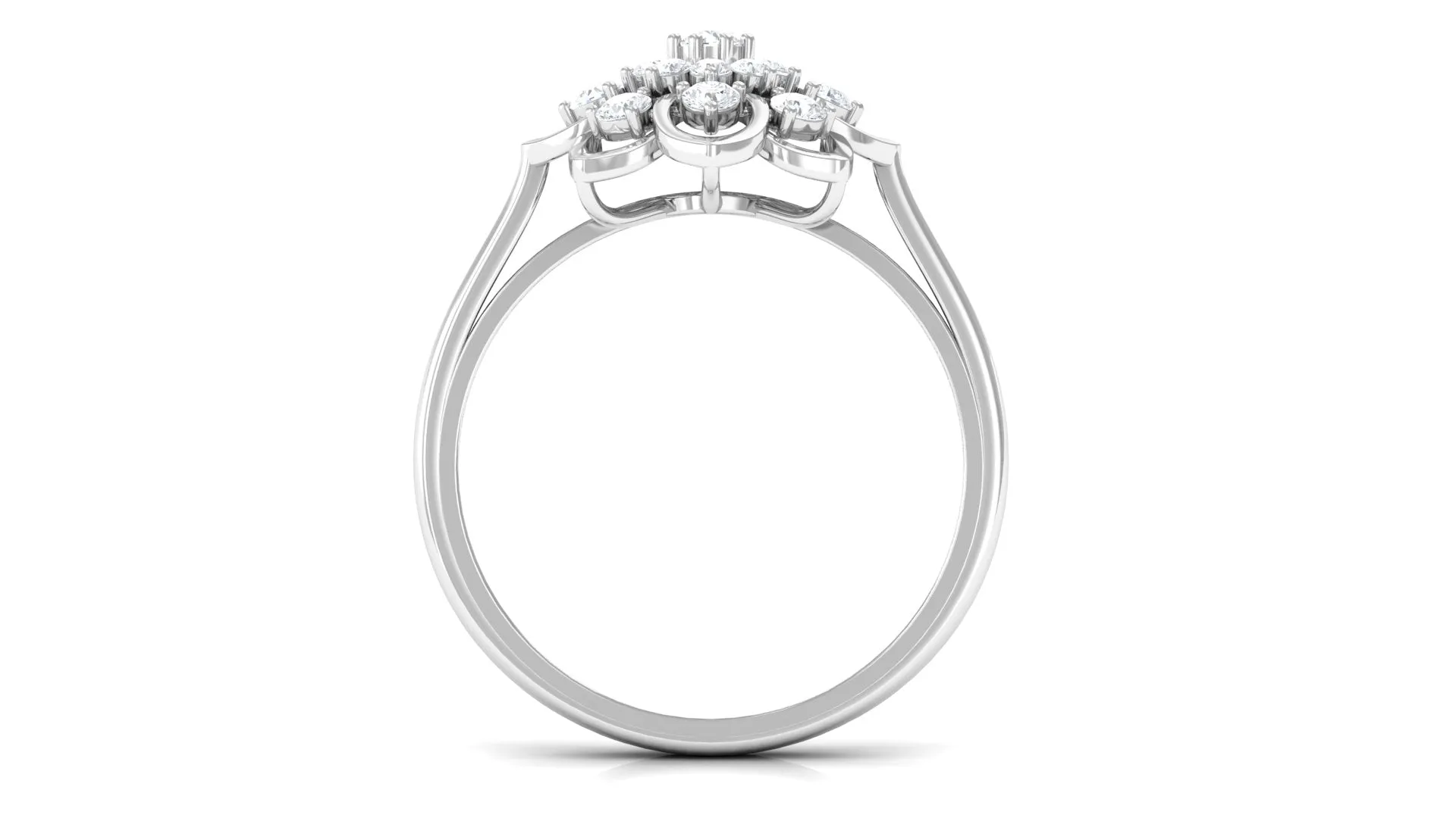 Natural Diamond Flower Cocktail Ring