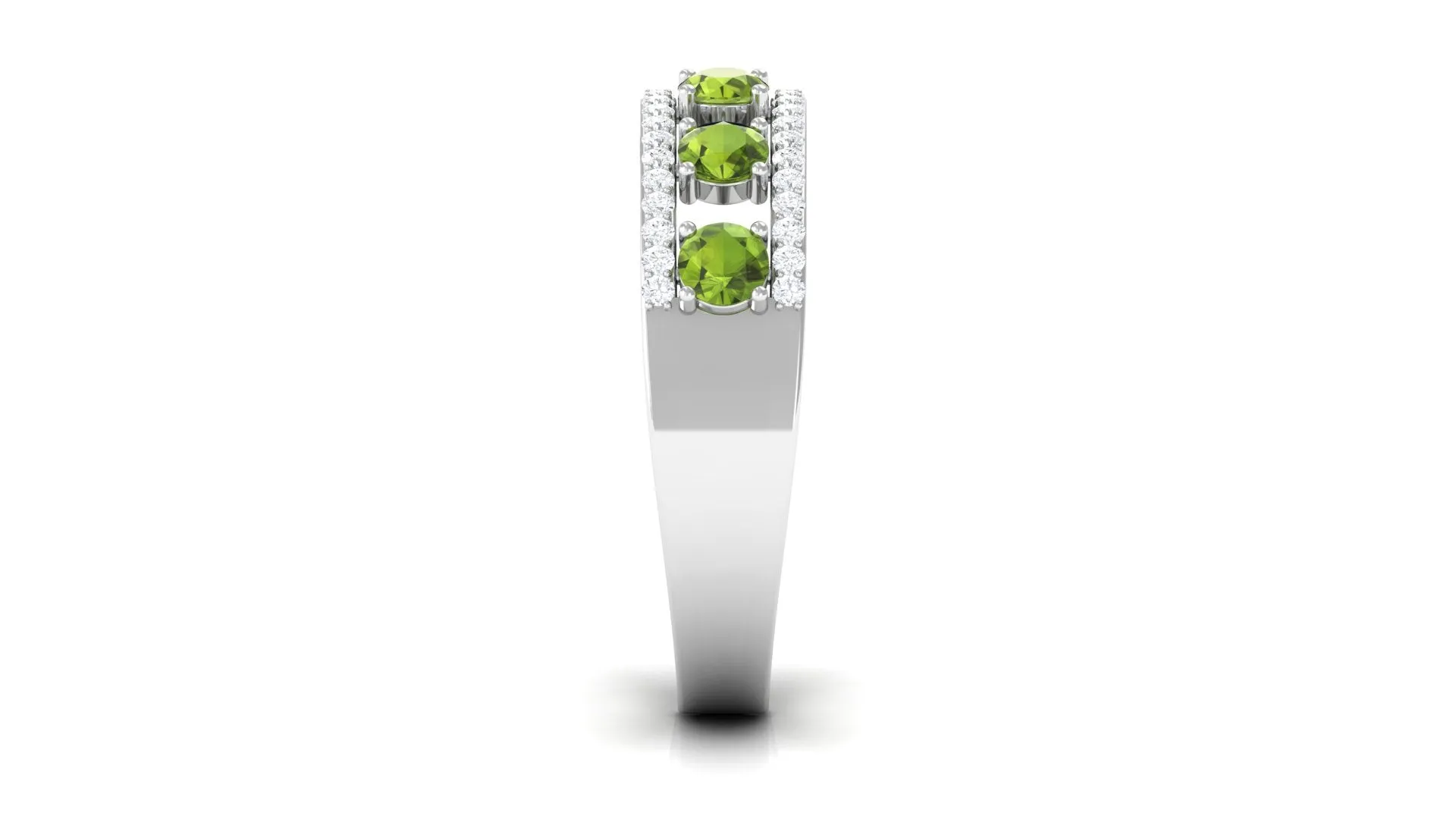 Peridot Anniversary Ring with Diamond