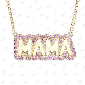 Pink Sapphire Bubble Mama Pendant Necklace 16"17"18"