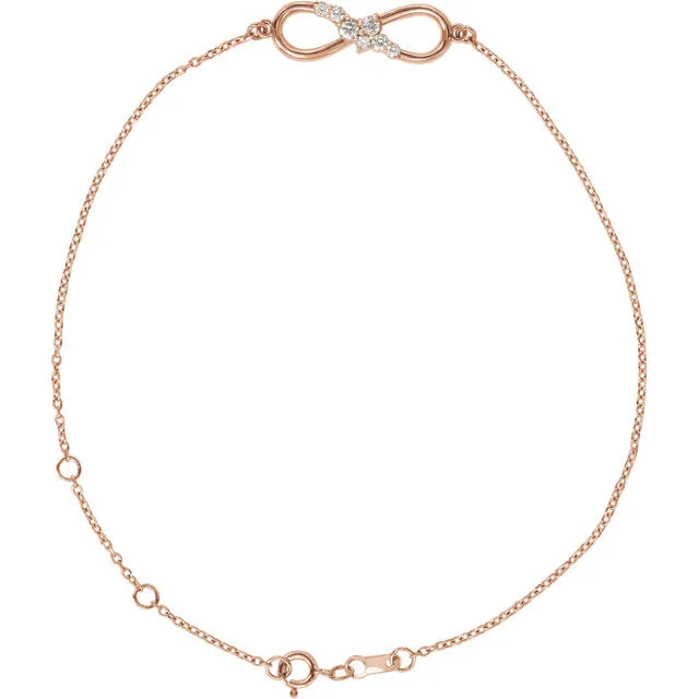Platinum 14k Yellow Rose White Gold 1/8 CTW Diamond Eternity Bracelet