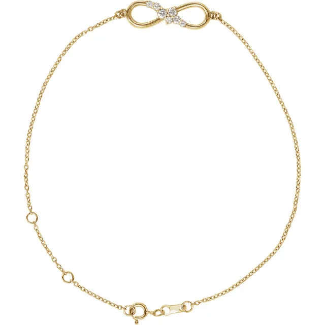 Platinum 14k Yellow Rose White Gold 1/8 CTW Diamond Eternity Bracelet