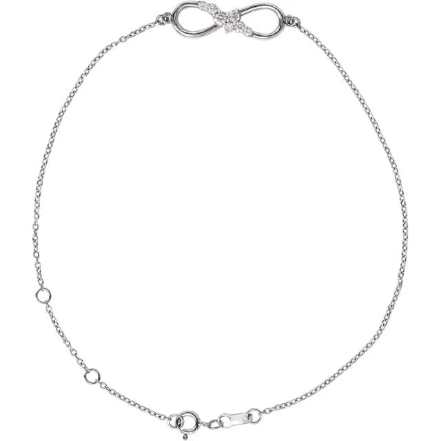 Platinum 14k Yellow Rose White Gold 1/8 CTW Diamond Eternity Bracelet