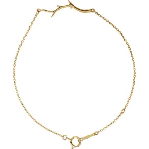 Platinum 14k Yellow Rose White Gold Branch Bar Bracelet