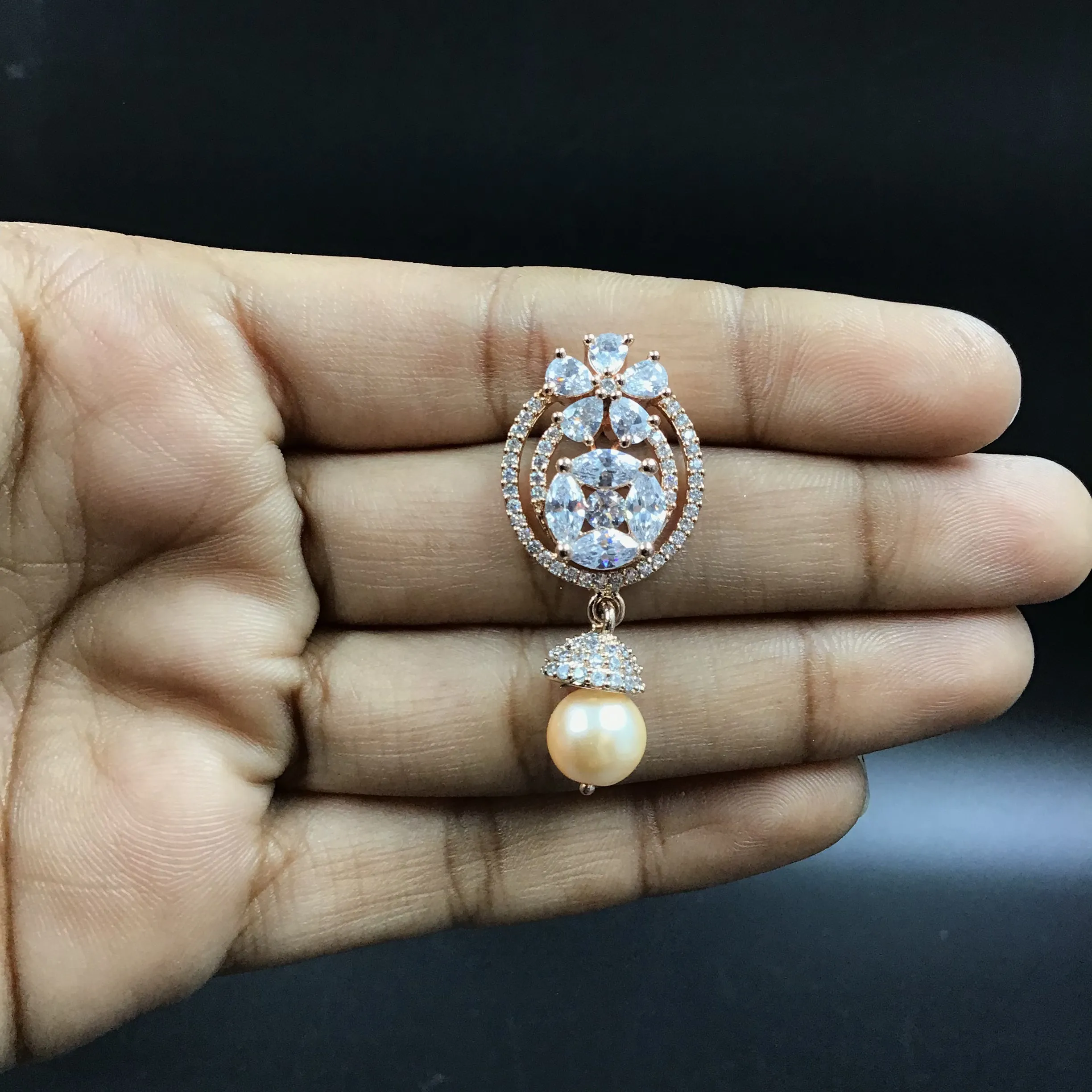 Rose Gold Zircon/AD Earring 9798-4897