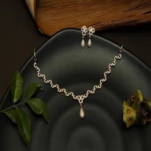Rose Gold Zircon/AD Necklace Set