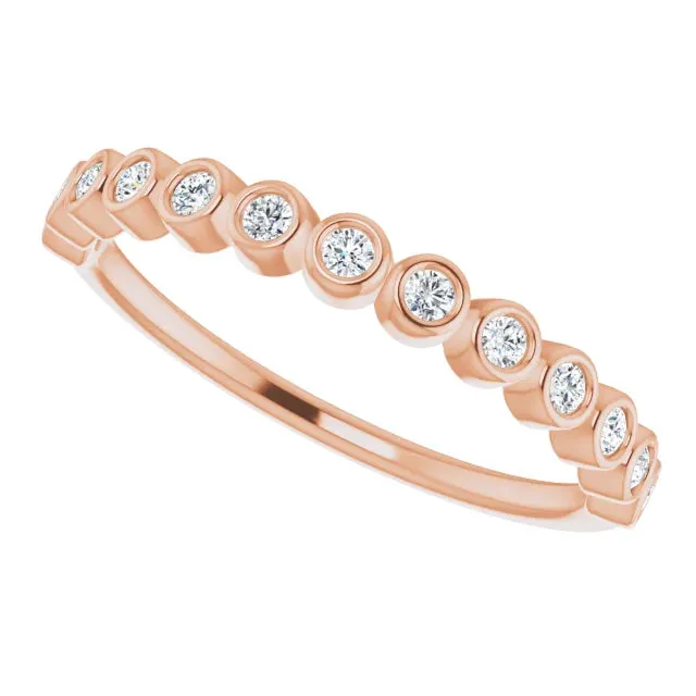 Round Bezel Set Anniversary Band