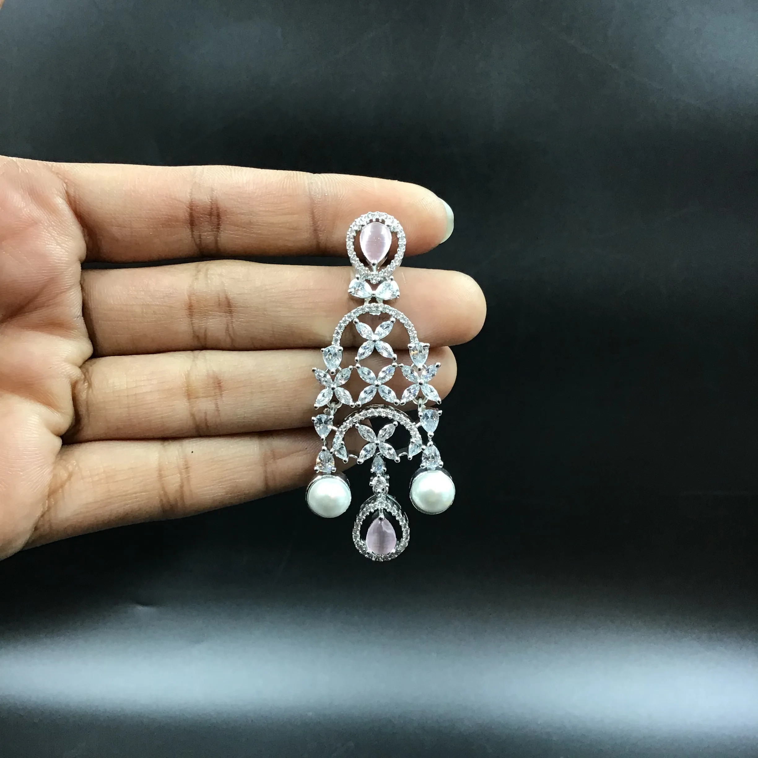 Round Neck Zircon/AD Necklace Set 6014-68