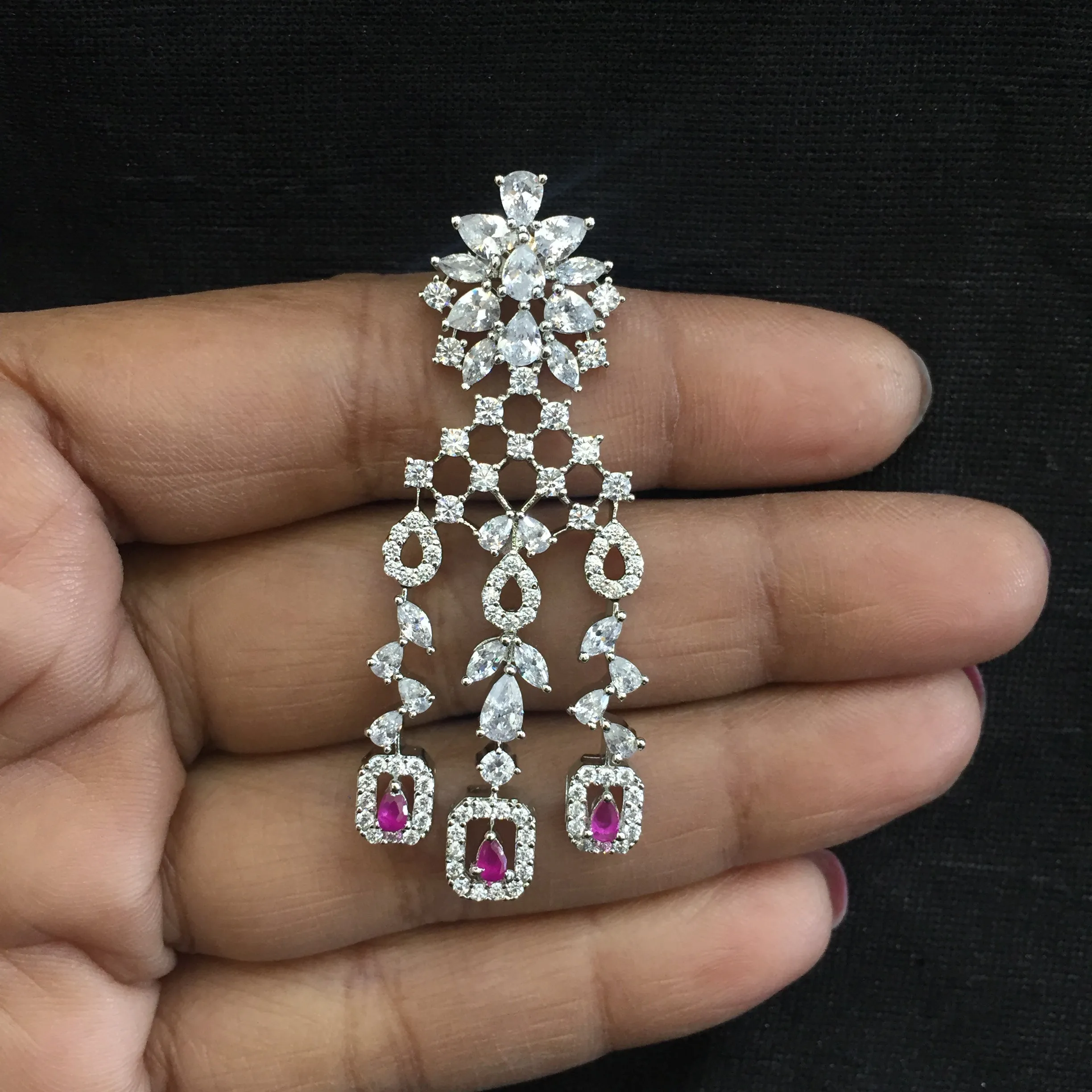 Round Neck Zircon/AD Necklace Set 6016-68