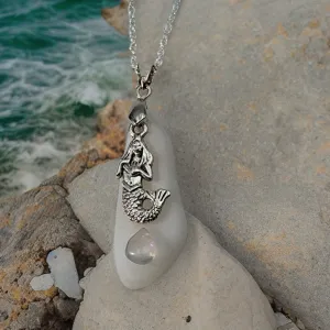 Sea Glass, mermaid & moonstone, Necklace