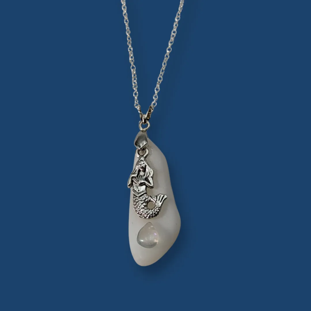 Sea Glass, mermaid & moonstone, Necklace