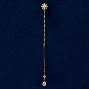 [Solo Earring] 18K/10K "The First Star" 3Way Chain Stud Single Earring (Yellow Gold)